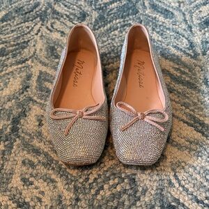 Matisse Sparkly Glitter Flats with Bow